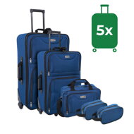 TRAVEL utazóbőrönd készlet, 5 darabos, éjféli kék